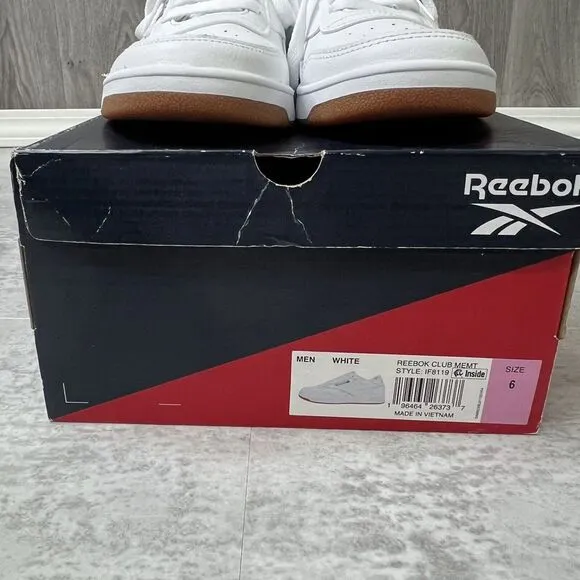 Reebok Men's Club MEMT Sneaker Shoes Mens Size‎ 6 White