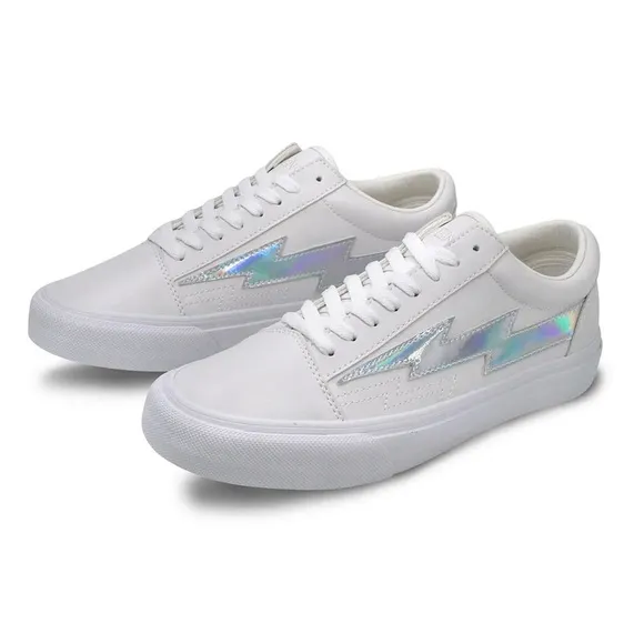 Revenge X Storm Old Skool |  Bolt White/ Silver| LIMITED EDITION | NEW👟🩶👟
