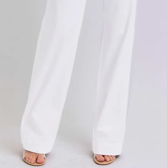 RISEN High-Rise Classic Straight Leg Relaxed Boyfriend Jeans Relaxed White Denim