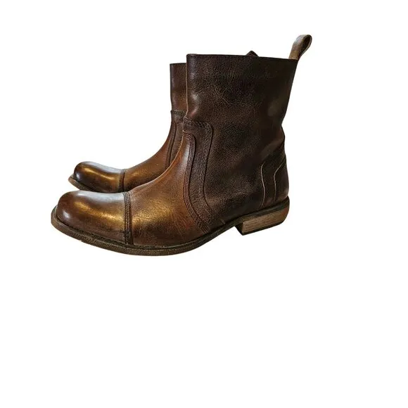 Roan By Bedstu Brown Leather Upper Boots Men 10 Western Rodeo