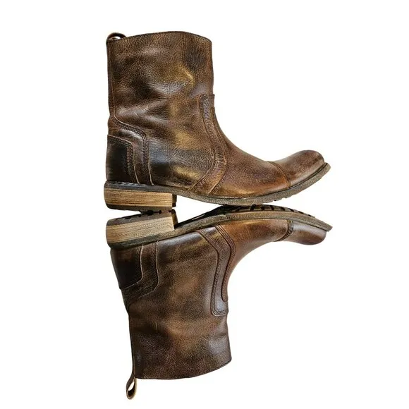 Roan By Bedstu Brown Leather Upper Boots Men 10 Western Rodeo