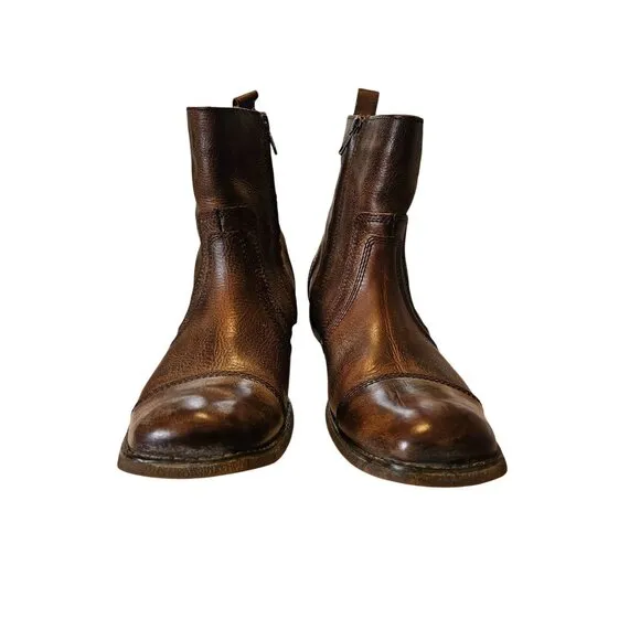 Roan By Bedstu Brown Leather Upper Boots Men 10 Western Rodeo