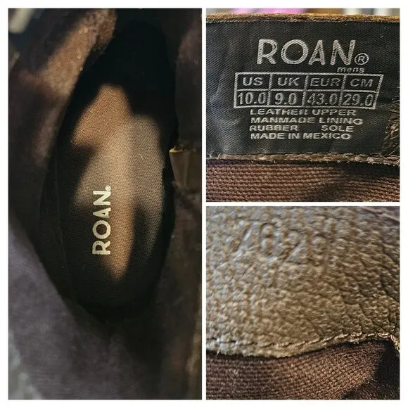 Roan By Bedstu Brown Leather Upper Boots Men 10 Western Rodeo