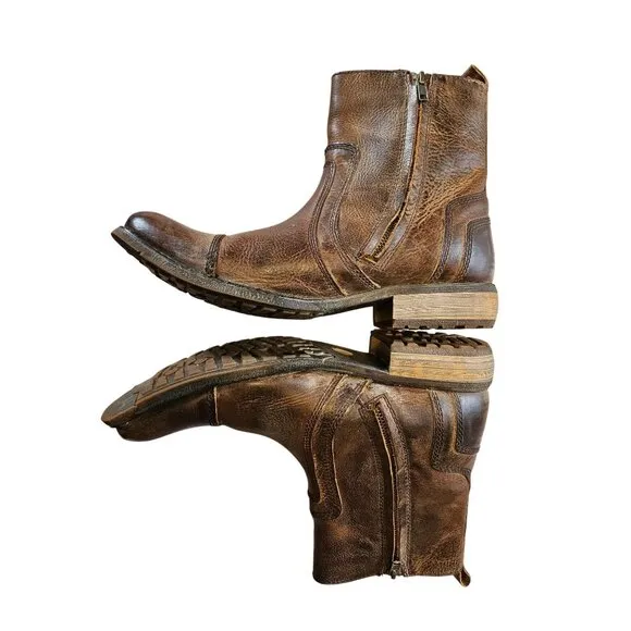 Roan By Bedstu Brown Leather Upper Boots Men 10 Western Rodeo
