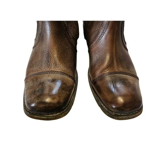 Roan By Bedstu Brown Leather Upper Boots Men 10 Western Rodeo