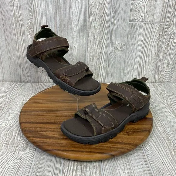 Rockport Men's Size 13 Brown Leather Walking Outdoors Hiking Sandals Comfort