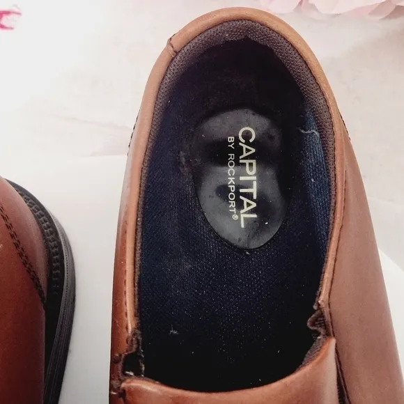Rockport Real Capital Brown Leather Loafers Men's Shoes Size: 8.5