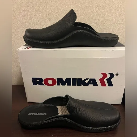 ROMIKA Josef Seibel Mokasso 202G Mens Black Leather Indoor Outdoor Shoe 46 US 12