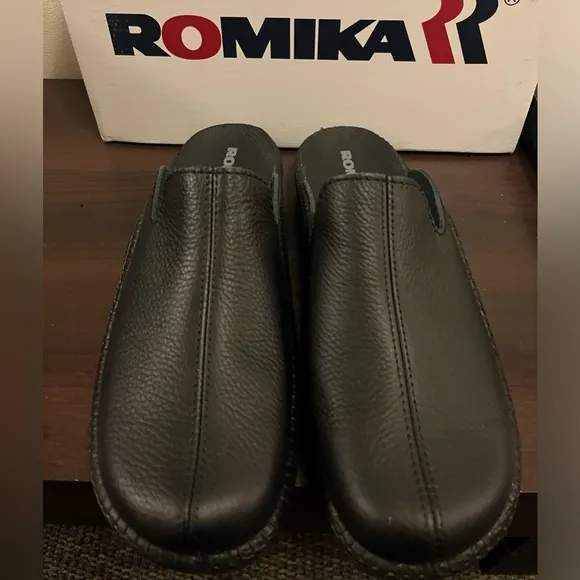 ROMIKA Josef Seibel Mokasso 202G Mens Black Leather Indoor Outdoor Shoe 46 US 12