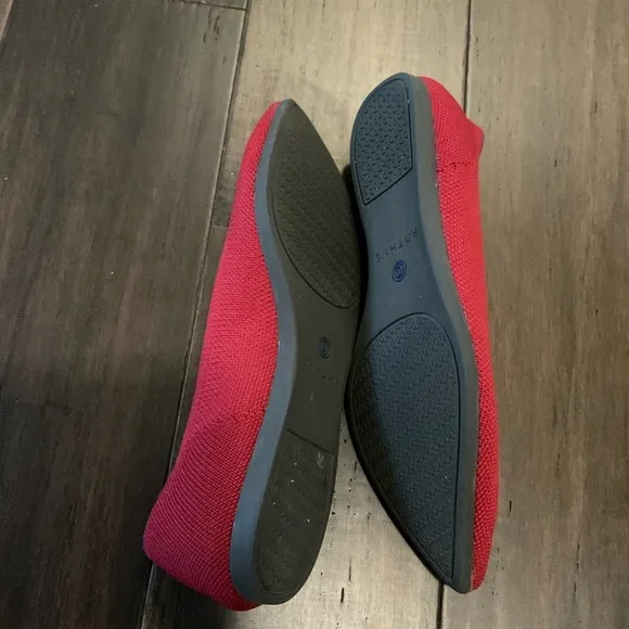 ROTHY'S Classic Solid Red The Point Pointed Toe Ballet Flats Shoes Size 5.5