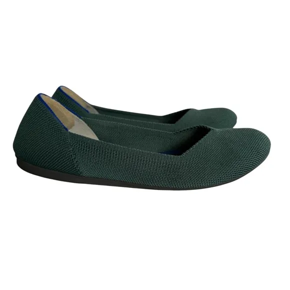 Rothy's The Flat Retired Emerald Green Rounded Toe Size 6