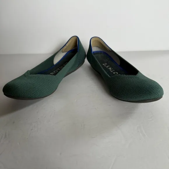 Rothy's The Flat Retired Emerald Green Rounded Toe Size 6