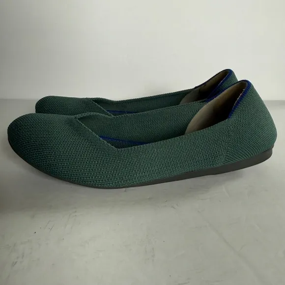Rothy's The Flat Retired Emerald Green Rounded Toe Size 6