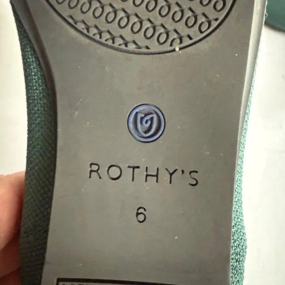 Rothy's The Flat Retired Emerald Green Rounded Toe Size 6