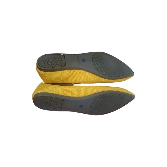 Rothy's The Point Marigold Mustard Yellow Slip On Flats Shoes Size 9.5