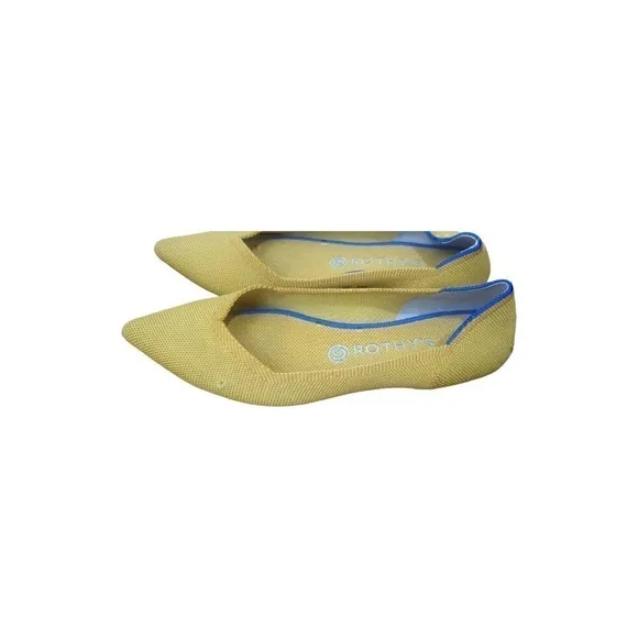 Rothy's The Point Marigold Mustard Yellow Slip On Flats Shoes Size 9.5