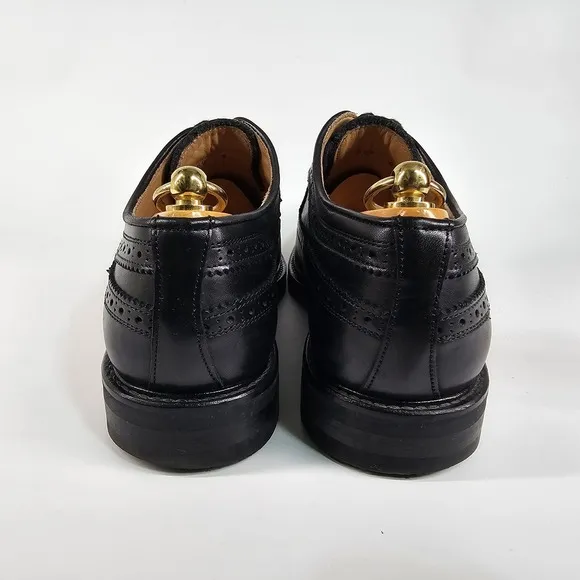 Russell &amp; Bromley Dress Shoes Men 10 Leather Long Wingtip Brogue Oxford Lug Sole