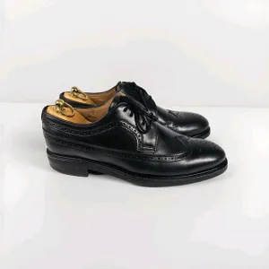 Russell &amp; Bromley Dress Shoes Men 10 Leather Long Wingtip Brogue Oxford Lug Sole