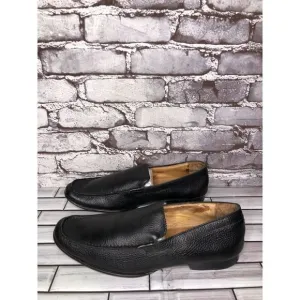 Saks Fifth Ave Black Leather Pointed Toe Loafers Dress Shoes Men’s Sz 8M US/41EU