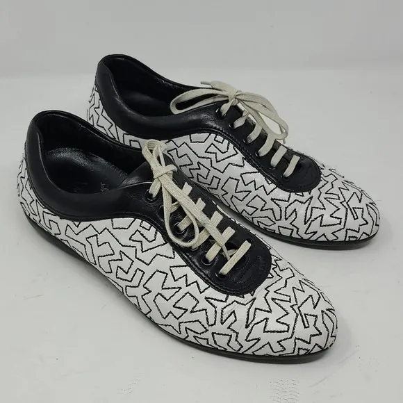Salvatore Ferragamo For  Yohji Yamamoto Lala Sneakers Black And White Size 7