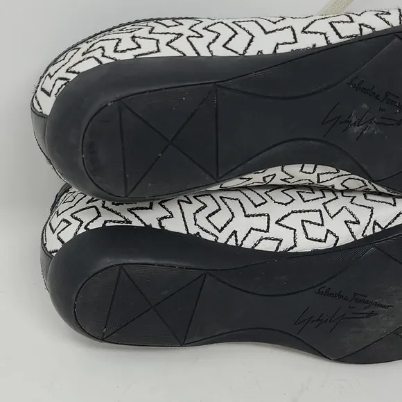 Salvatore Ferragamo For  Yohji Yamamoto Lala Sneakers Black And White Size 7
