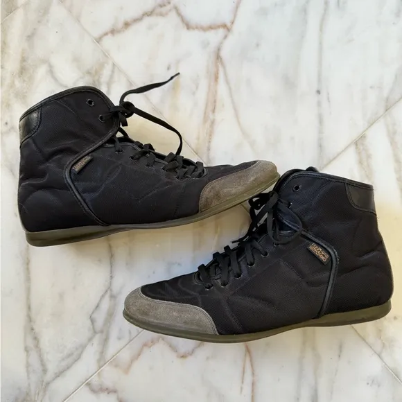 Salvatore Ferragamo Hi-Sneakers US7 Black Cordura Nylon TV 19179 Z18GU Men 11 EE