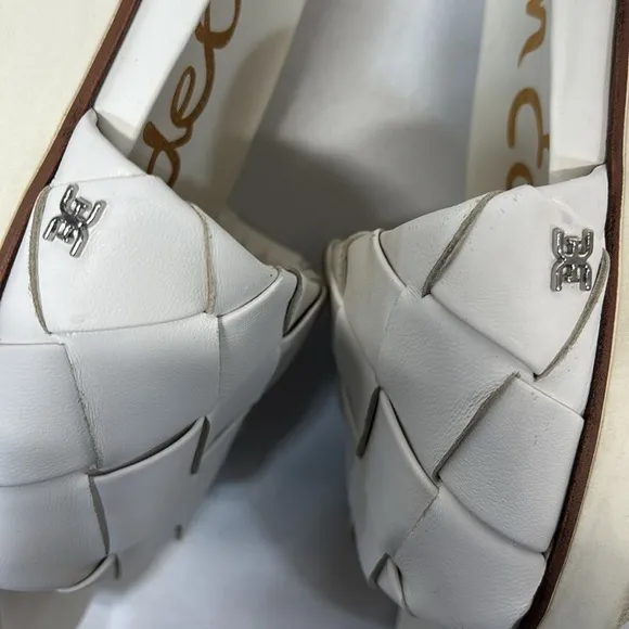 Sam Edelman Adaley White open toe slip on Woven Slide Sandals size 7