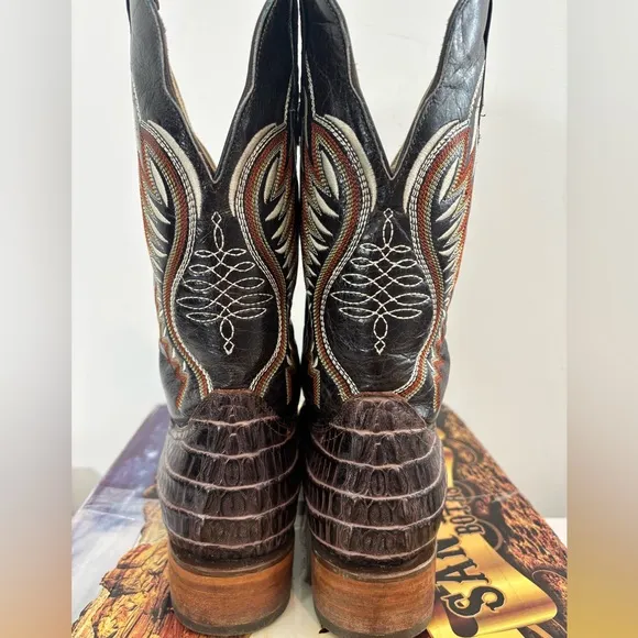 San Pedro Botas Men Mexican Size 28 US Size 9 Brown Western Cowboy Boots Casual