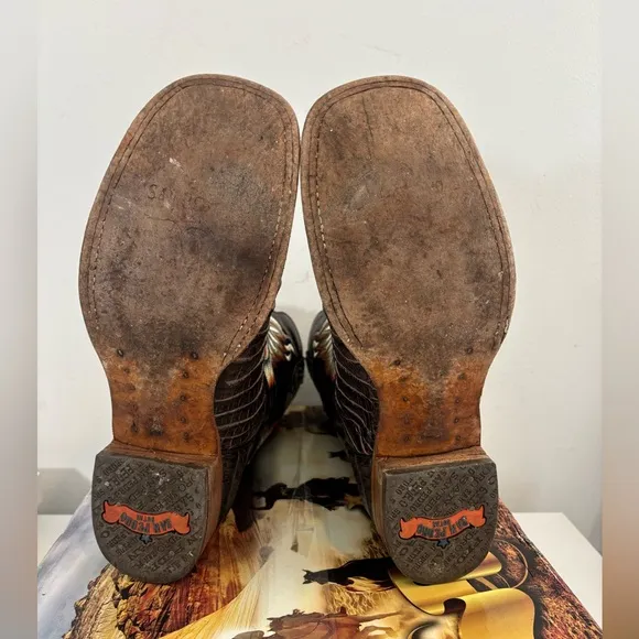 San Pedro Botas Men Mexican Size 28 US Size 9 Brown Western Cowboy Boots Casual