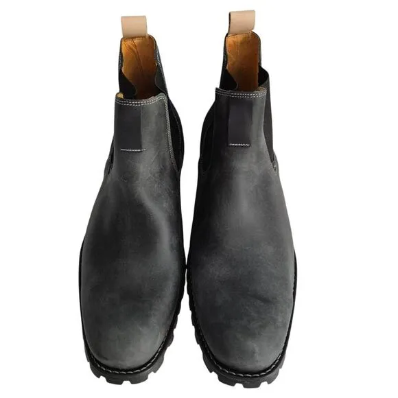 Sandro Moscoloni Men Chelsea Boots Wilbur Size US 10D Navy Blue Leather