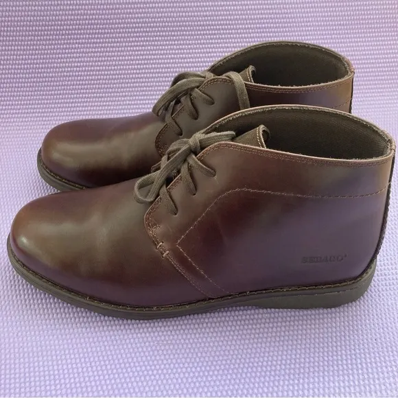 Sebago Leather Chukka Boots Lace-Up Dark Brown Men US 12