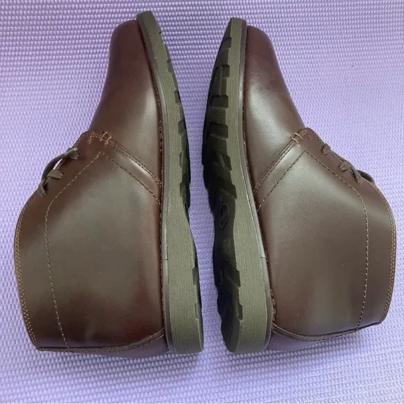 Sebago Leather Chukka Boots Lace-Up Dark Brown Men US 12