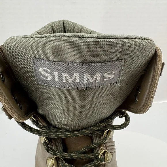 Simms Freestone Wading Boots Men's 10 Fly Fishing Brown Leather Felt Sole