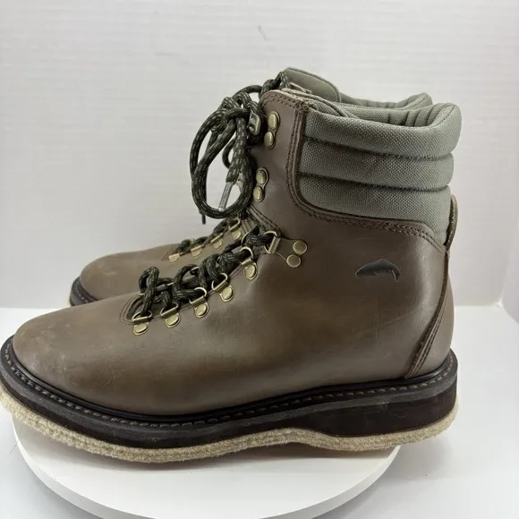 Simms Freestone Wading Boots Men's 10 Fly Fishing Brown Leather Felt Sole