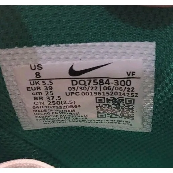 Size 8 - Nike Air Force 1 SE High 40th Anniversary - Malachite Women's Green