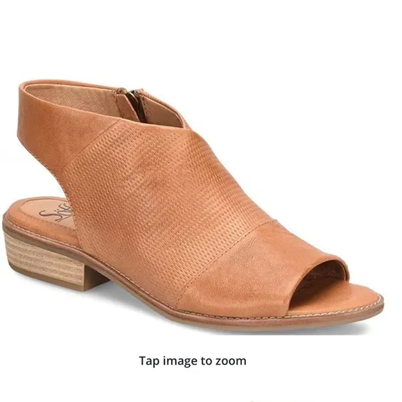 Sofft Natalia Sandals Perforated Leather Side Zip Cushioned Comfortable Sz 7.5