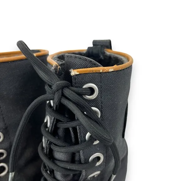 Sorel 1964 Premium Black Canvas Rubber Lace-Up Insulated Waterproof Snow Boot 7