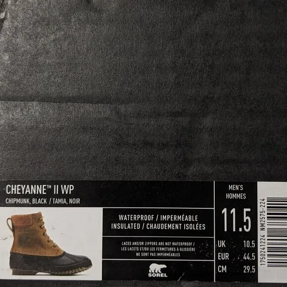Sorel Cheyanne II Waterproof Winter Boots, Tan Leather, Men's 11.5 M