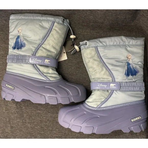 Sorel Disney Frozen II Elsa Big Girls Size 7 Purple Insulated Winter Snow Boots