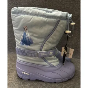 Sorel Disney Frozen II Elsa Big Girls Size 7 Purple Insulated Winter Snow Boots