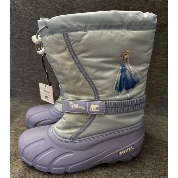 Sorel Disney Frozen II Elsa Big Girls Size 7 Purple Insulated Winter Snow Boots