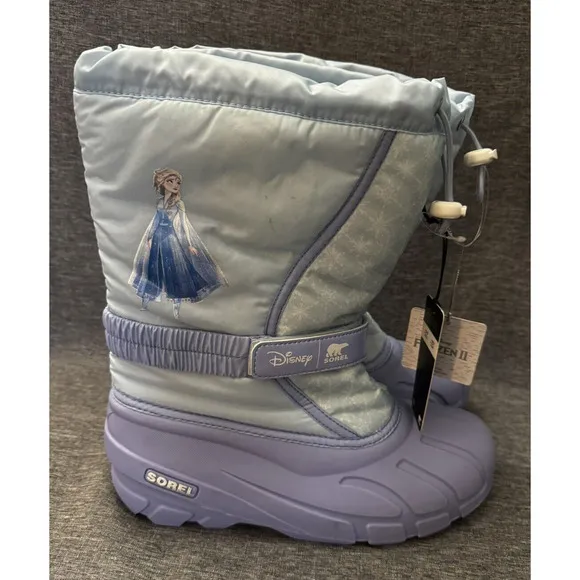 Sorel Disney Frozen II Elsa Big Girls Size 7 Purple Insulated Winter Snow Boots