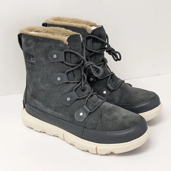Sorel Explorer II Joan Waterproof Ankle Boots, Grey Suede, Women's 11 M