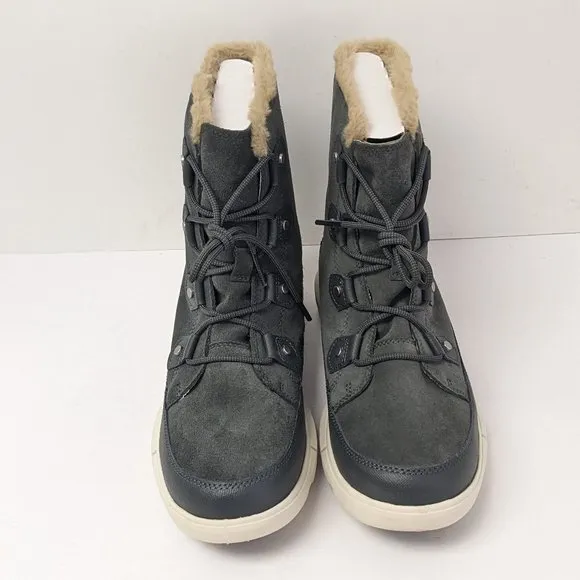 Sorel Explorer II Joan Waterproof Ankle Boots, Grey Suede, Women's 11 M