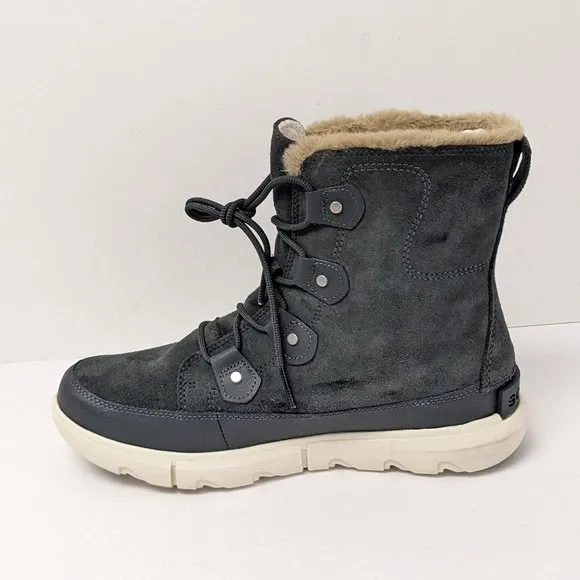 Sorel Explorer II Joan Waterproof Ankle Boots, Grey Suede, Women's 11 M