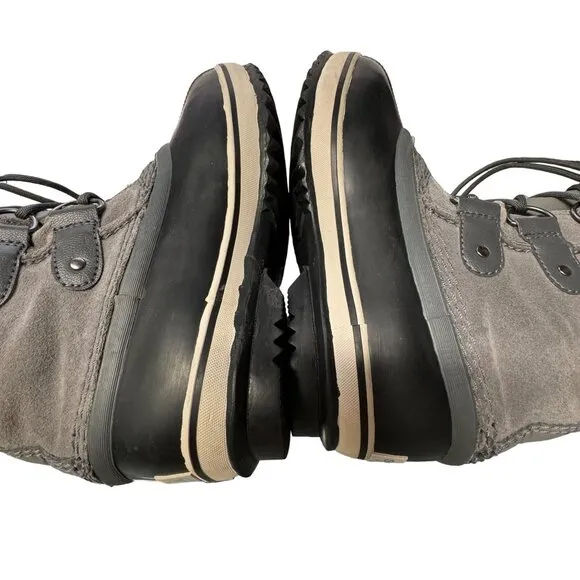 Sorel Joan of Arctic Boots Youth Size 3 Gray Black Waterproof Insulated Winter