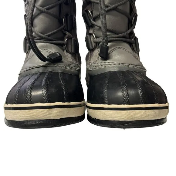 Sorel Joan of Arctic Boots Youth Size 3 Gray Black Waterproof Insulated Winter