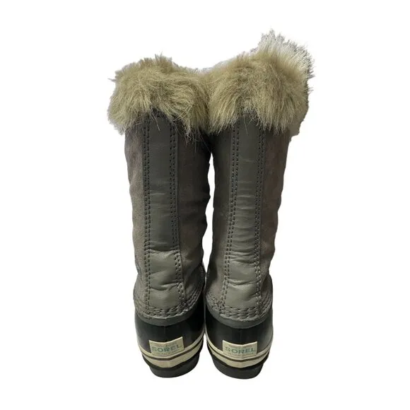 Sorel Joan of Arctic Boots Youth Size 3 Gray Black Waterproof Insulated Winter