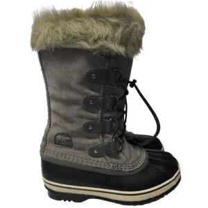 Sorel Joan of Arctic Boots Youth Size 3 Gray Black Waterproof Insulated Winter