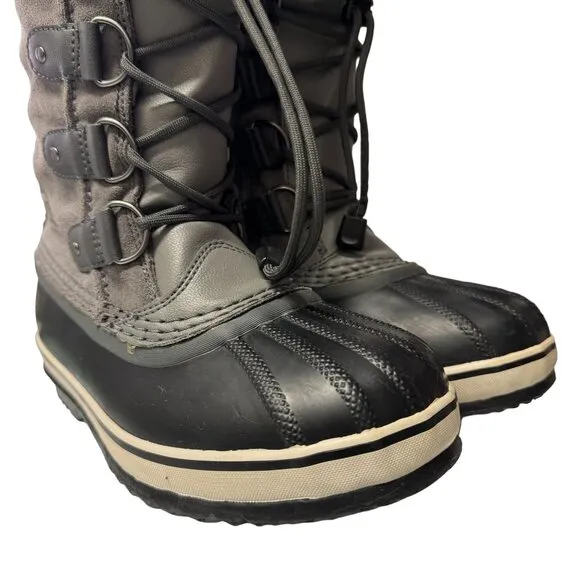 Sorel Joan of Arctic Boots Youth Size 3 Gray Black Waterproof Insulated Winter
